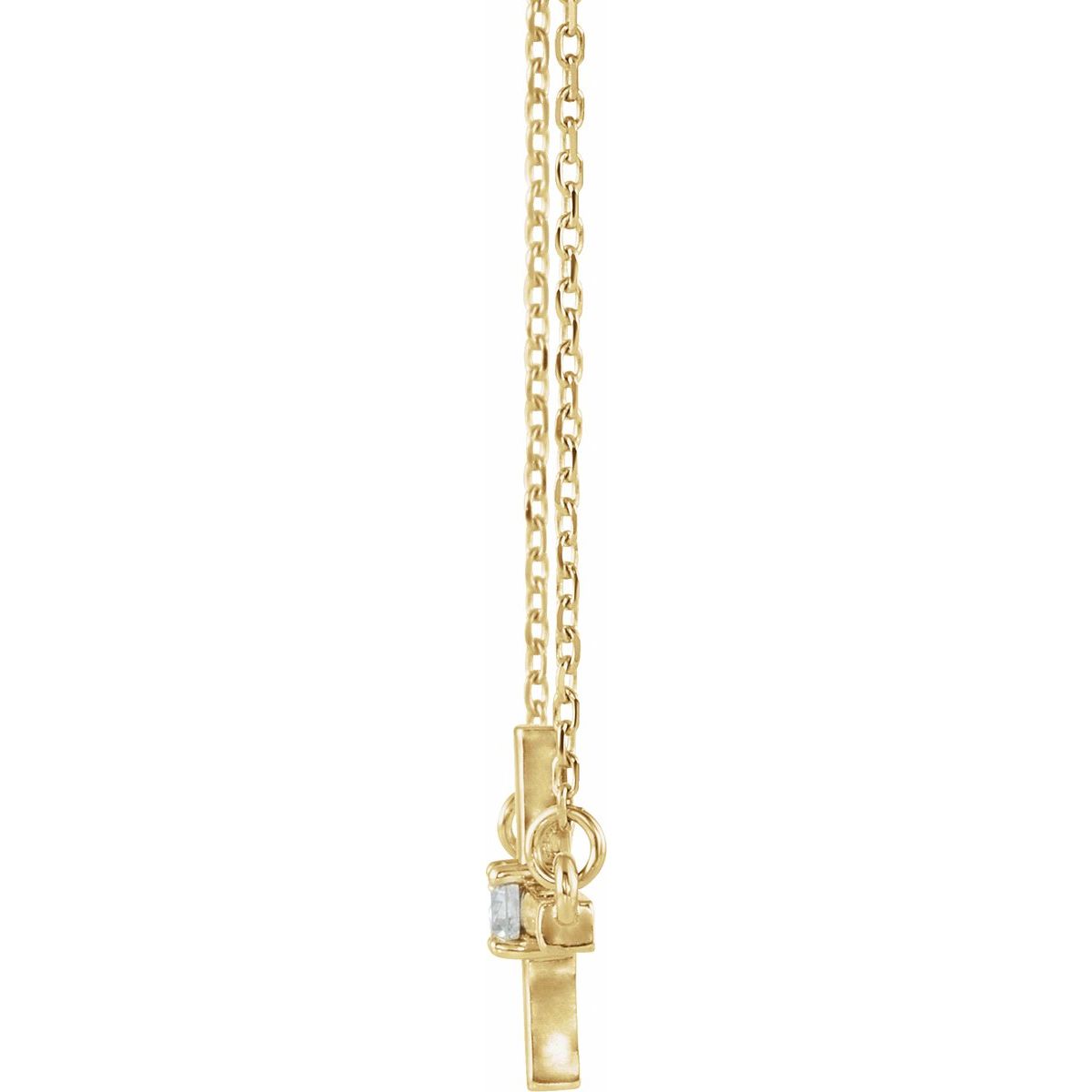 1/10 CTW Natural Diamond Sideways Cross Necklace in 14k yellow gold