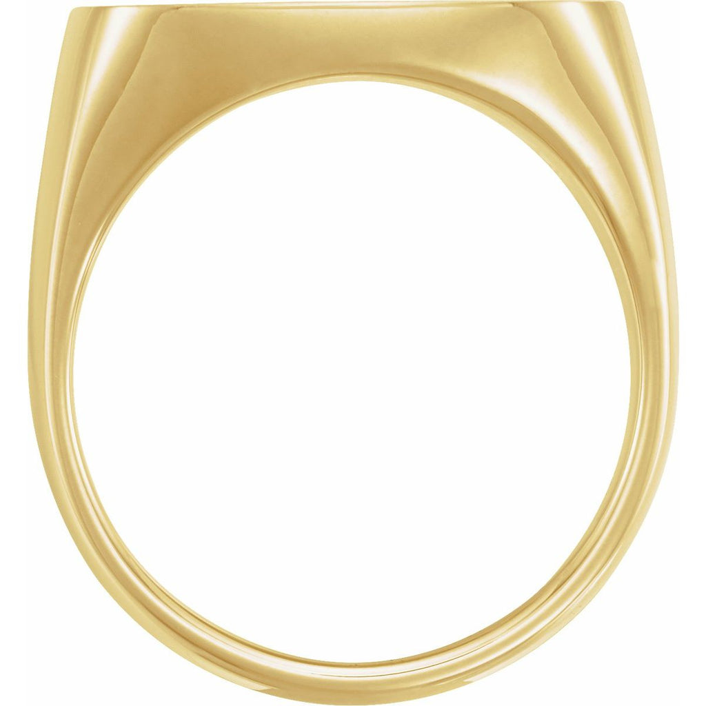 20 mm Square Signet Ring With Brush Finished Top