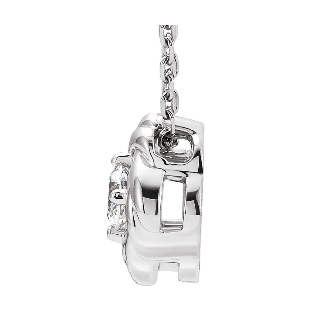 1/6 CTW Natural Diamond Knot Necklace in 14k white gold