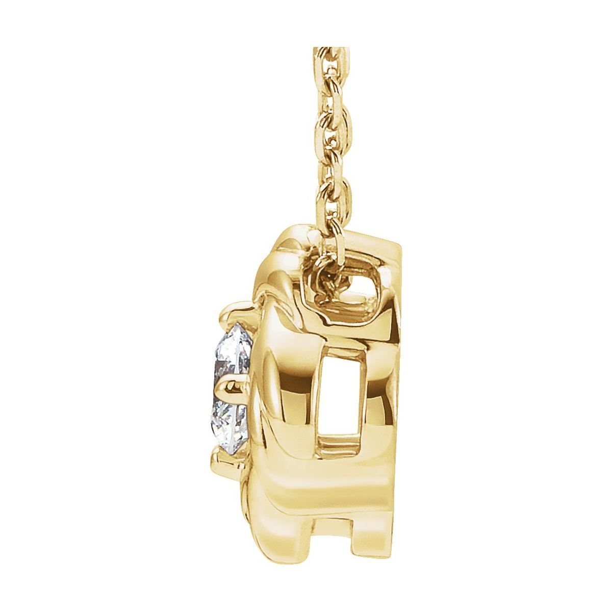 1/6 CTW Natural Diamond Knot Necklace in 14k yellow gold