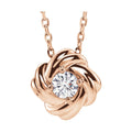 1/6 CTW Natural Diamond Knot Necklace in 14k rose gold