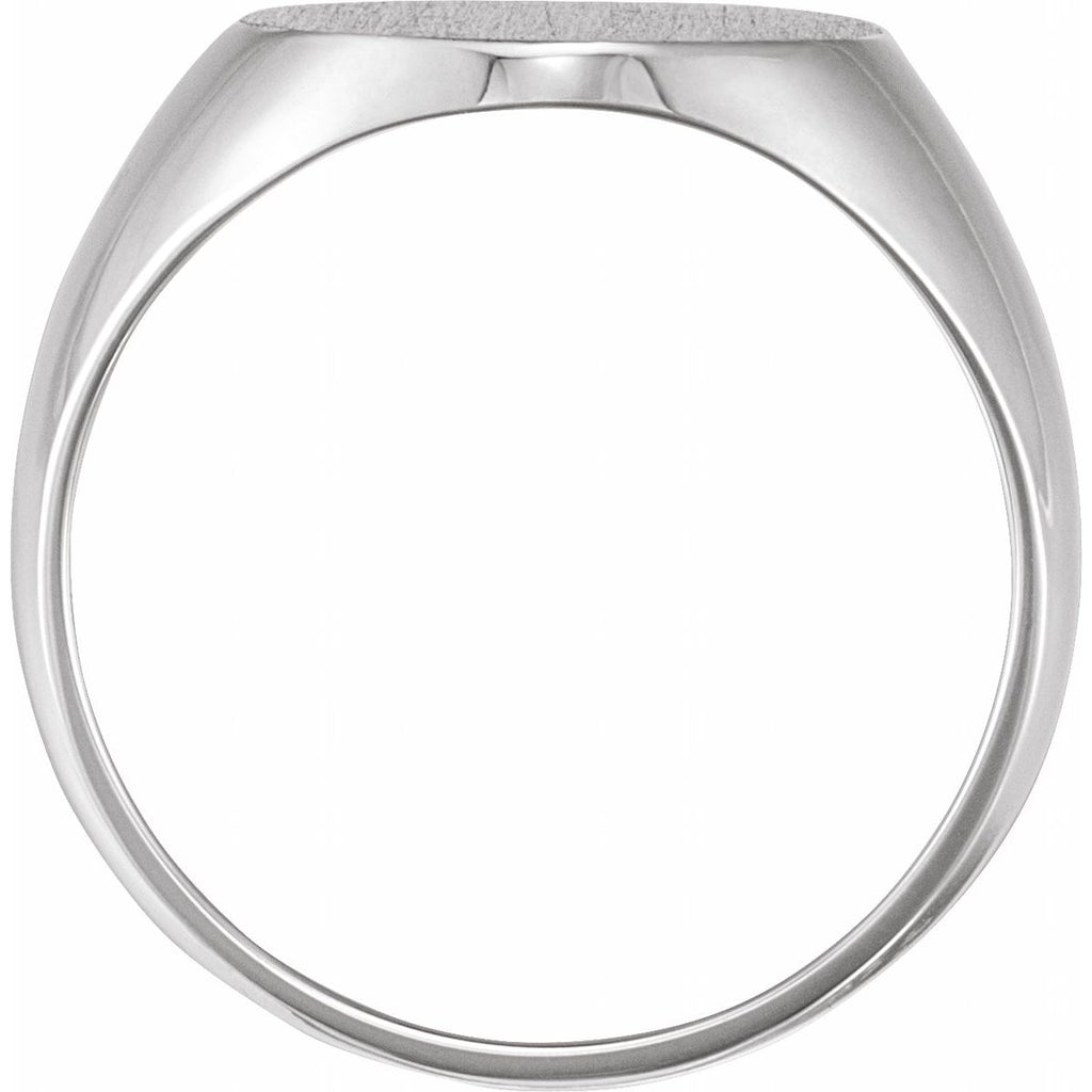 Oval Signet Ring in 18k white gold