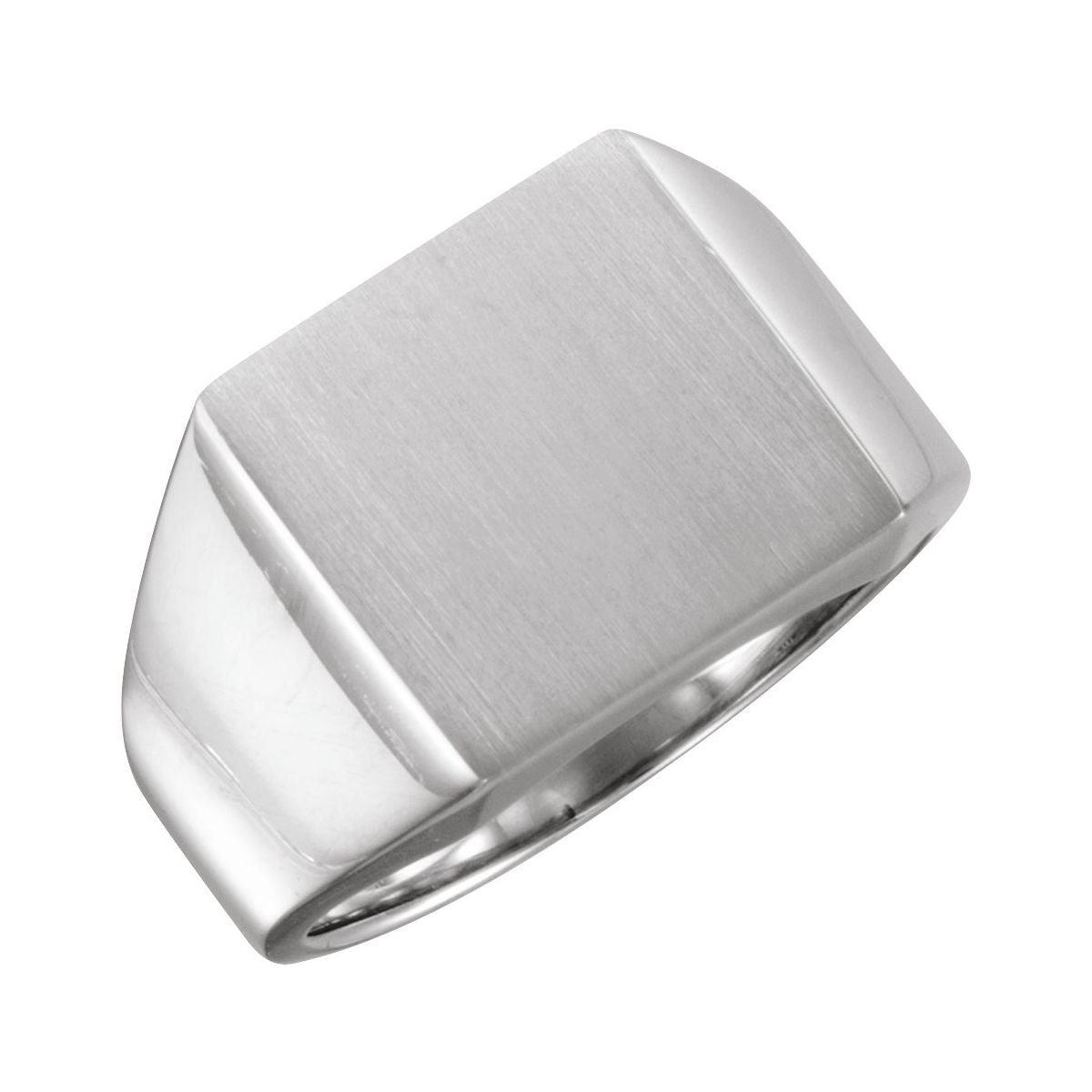 14 mm Square Signet Ring in 14k white gold