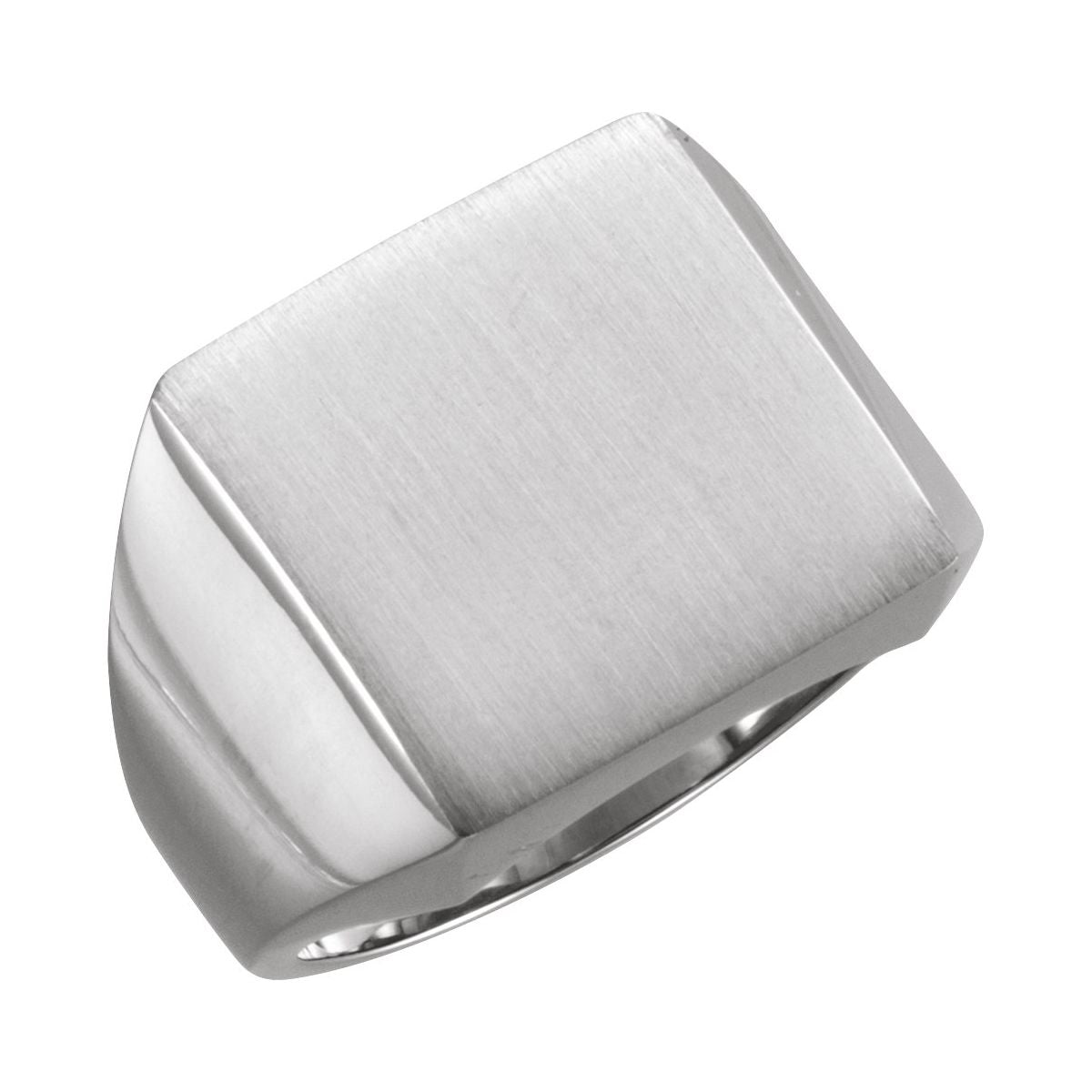 18 mm Square Signet Ring in 14k white gold