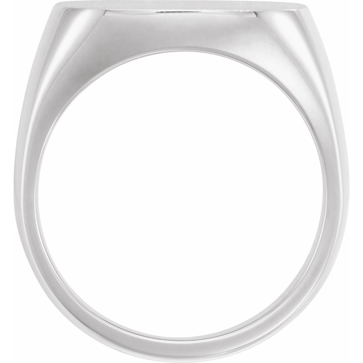 18 mm Signet Ring in 14k white gold