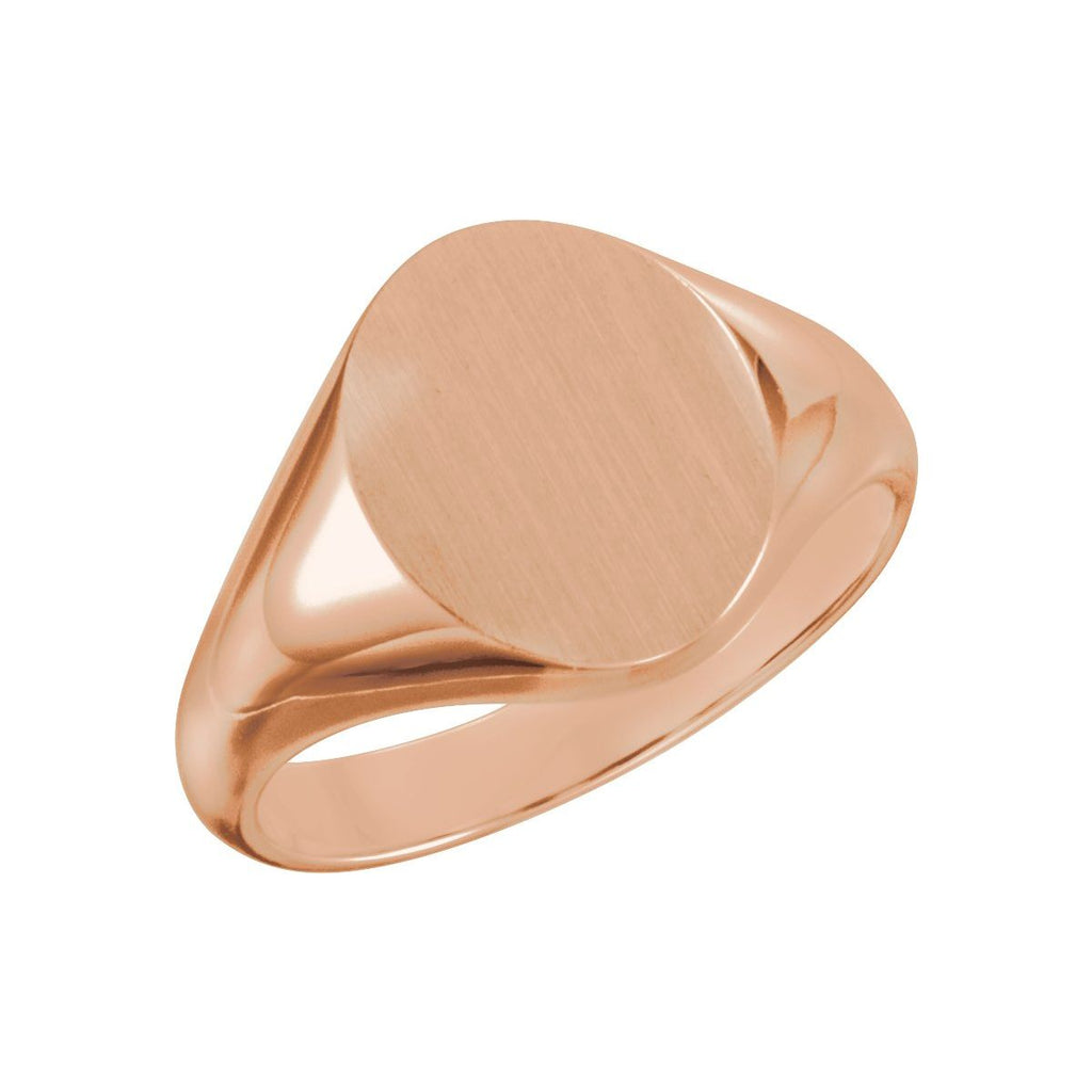 Men's Oval Signet Ring in 14k rose gold