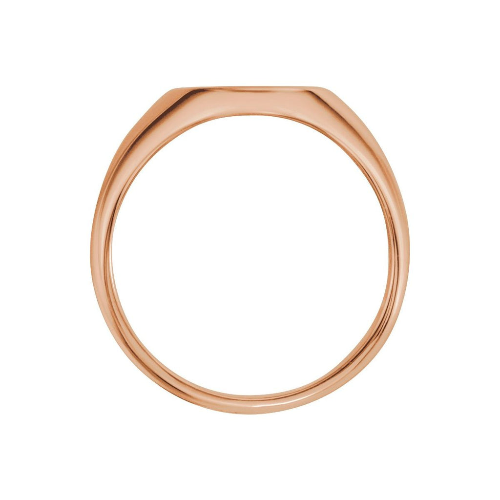 Men's Oval Signet Ring in 14k rose gold