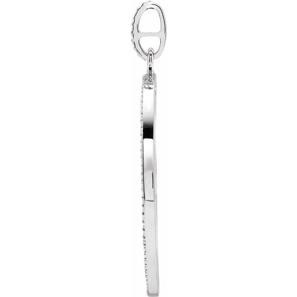 1 1/8 CTW Natural Diamond Cross Pendant in 14k white gold