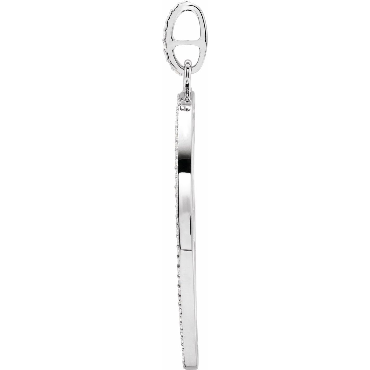 1 1/8 CTW Natural Diamond Cross Pendant in 14k white gold