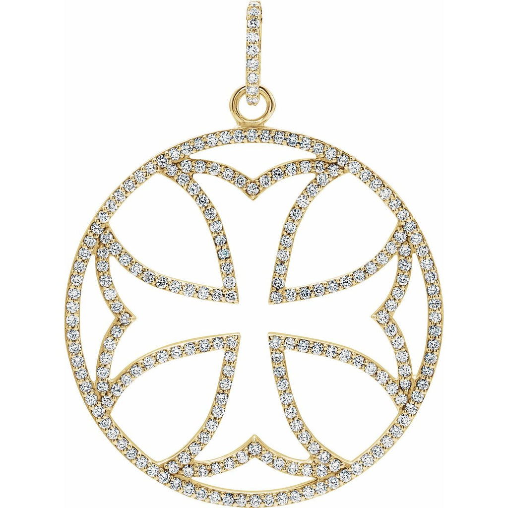 1 1/8 CTW Natural Diamond Cross Pendant