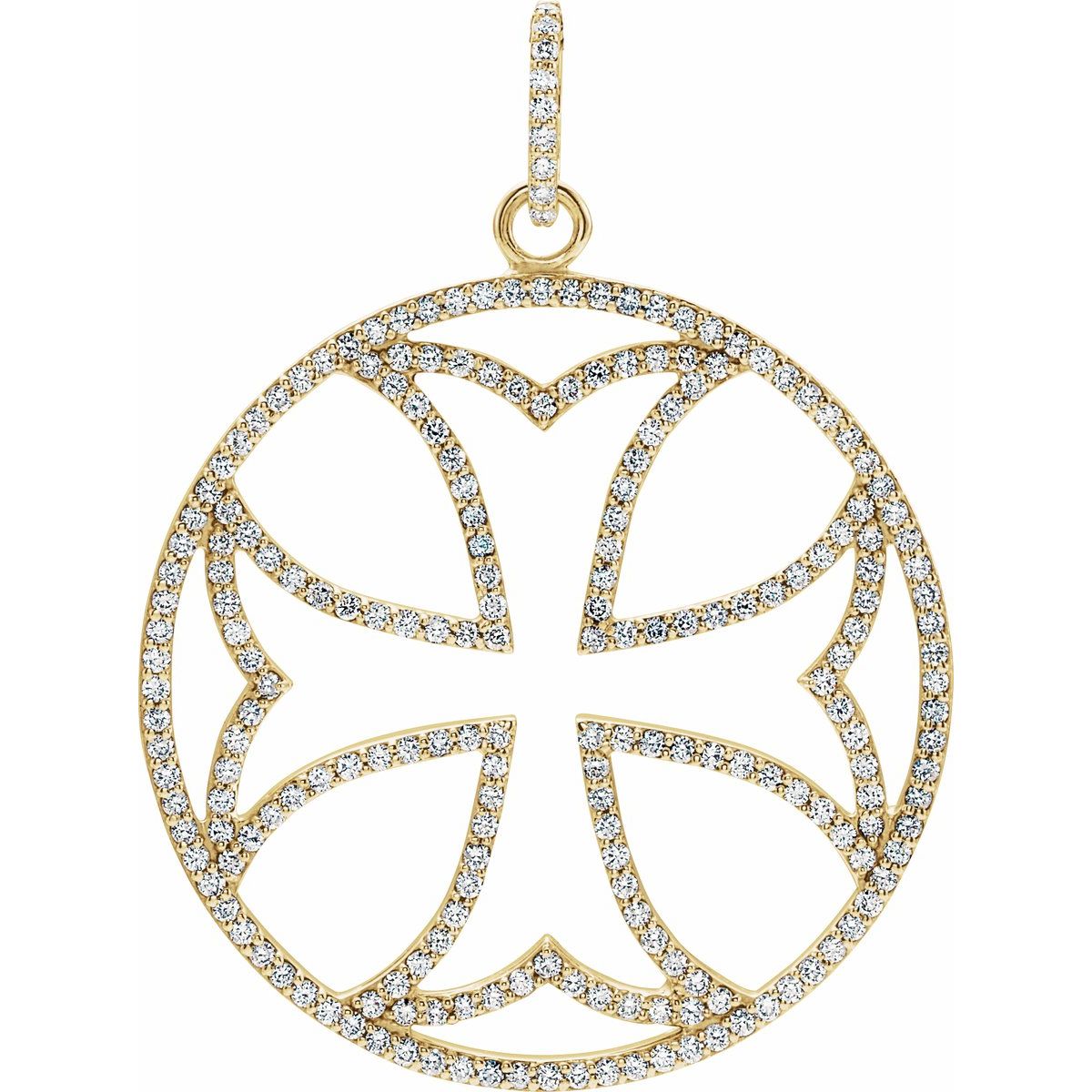 1 1/8 CTW Natural Diamond Cross Pendant