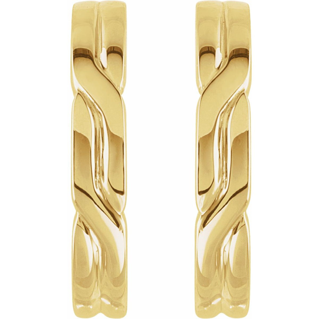 J-Hoop Earrings in 14k yellow gold