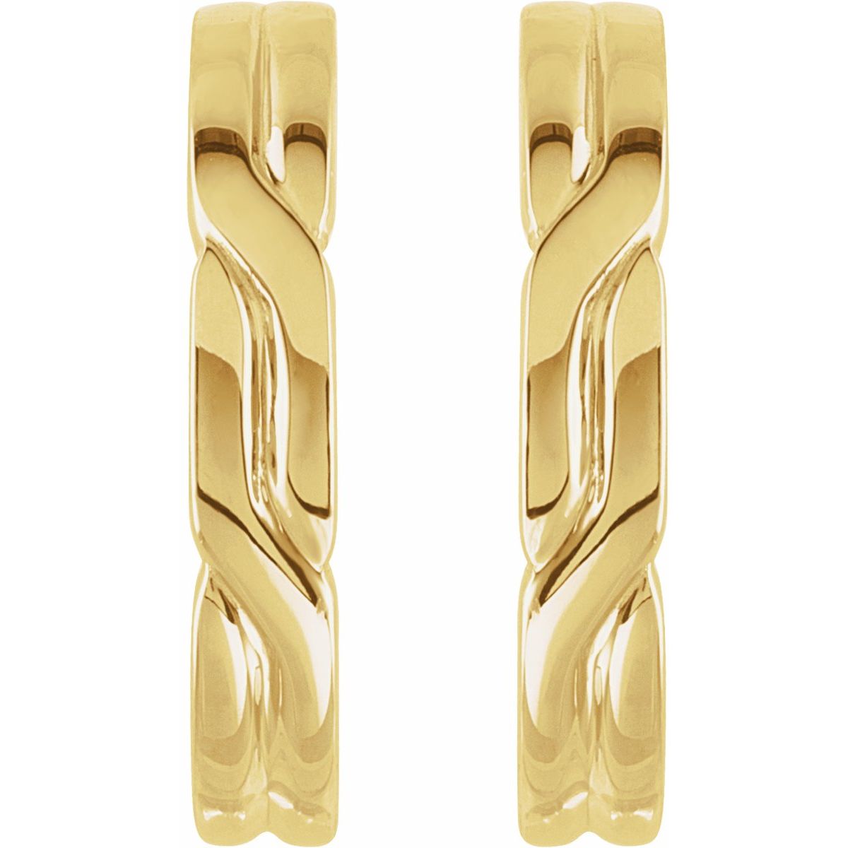 J-Hoop Earrings in 14k yellow gold