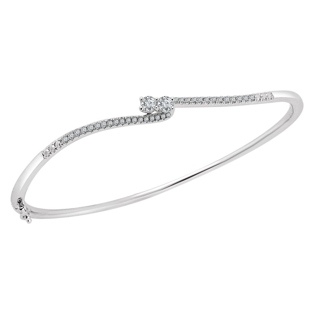 1/3 CTW Natural Diamond Two-Stone Bangle Bracelet