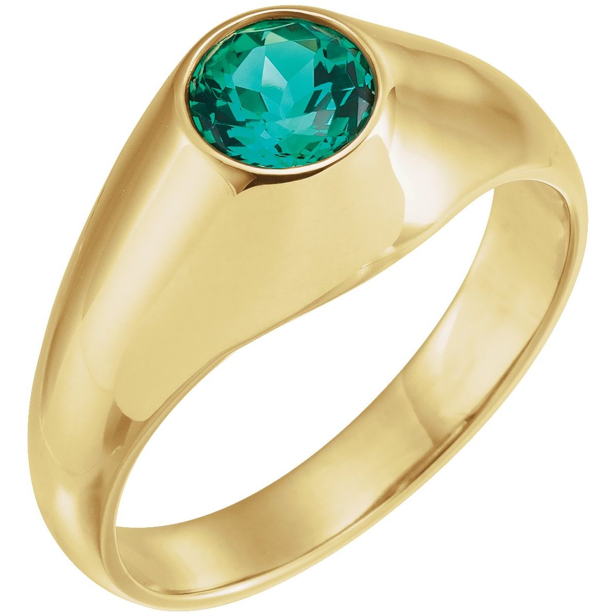 6.5 mm Round Lab-Grown Emerald Ring