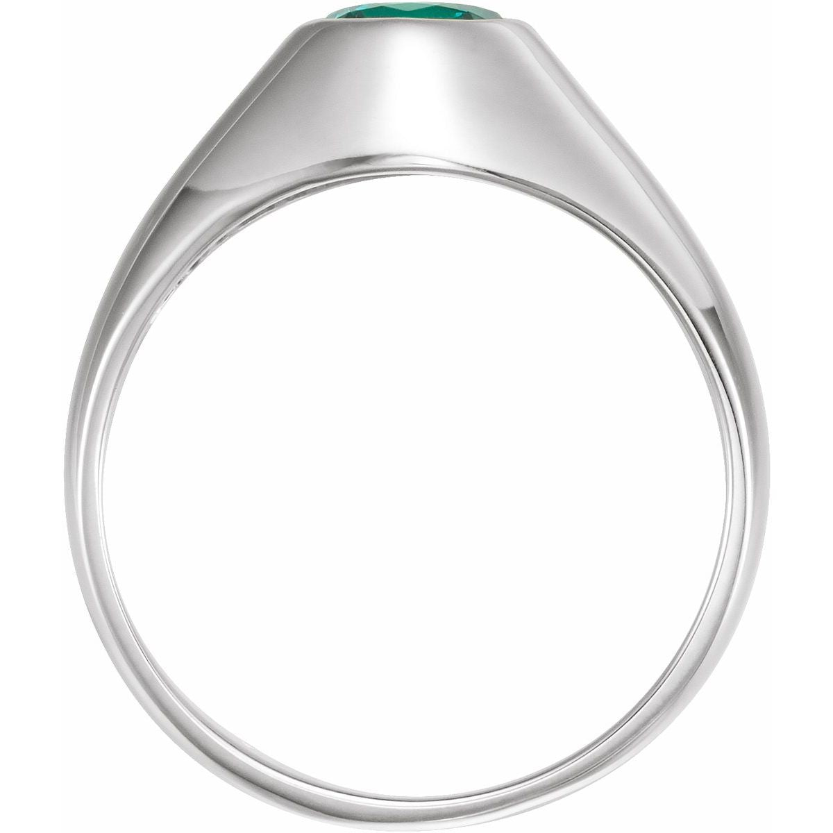 6.5 mm Round Lab-Grown Emerald Ring in 14k white gold