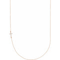 .04 CTW Natural Diamond Off-Center Sideways Cross Necklace in 14k rose gold