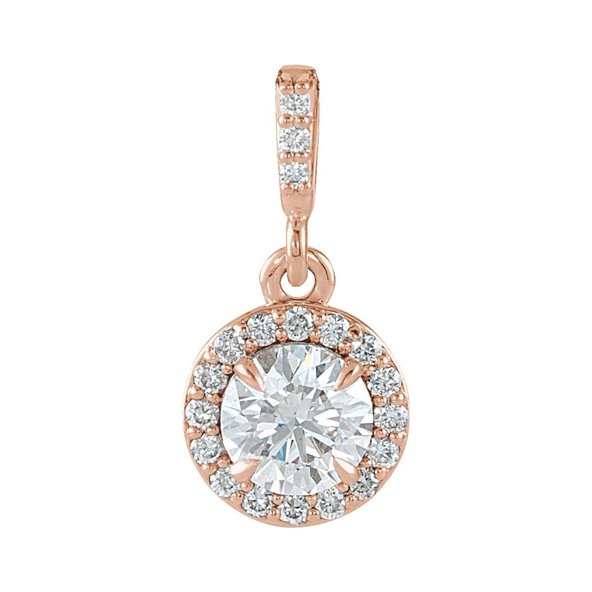 1/2 CTW Natural Diamond Halo-Style Pendant in 14k rose gold