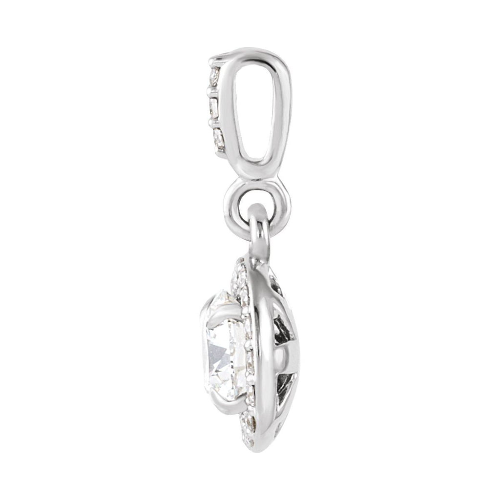 3/8 CTW Natural Diamond Halo-Style Pendant in 14k white gold
