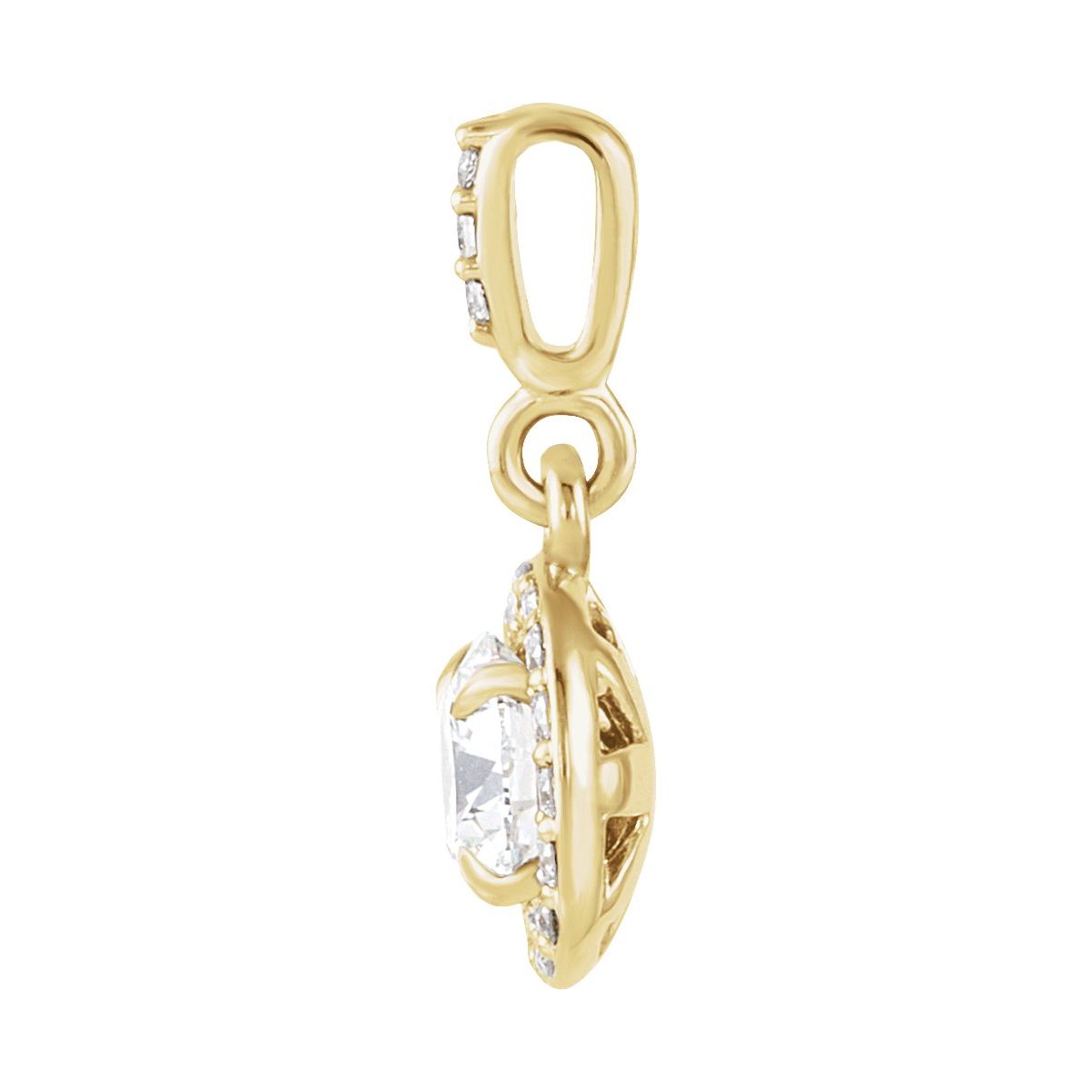 1/2 CTW Natural Diamond Halo-Style Pendant in 14k yellow gold