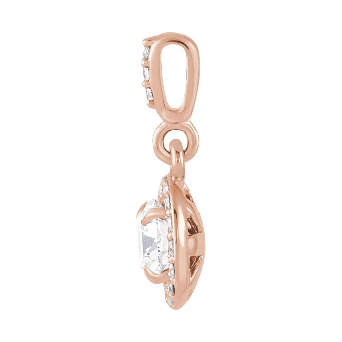 1/2 CTW Natural Diamond Halo-Style Pendant in 14k rose gold
