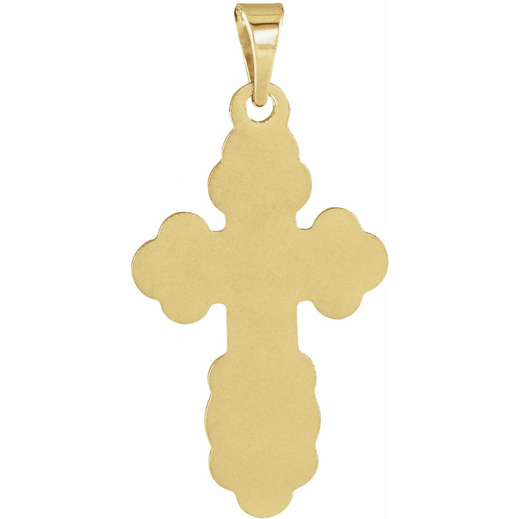 40x26 mm Orthodox Cross Pendant in 14k yellow gold