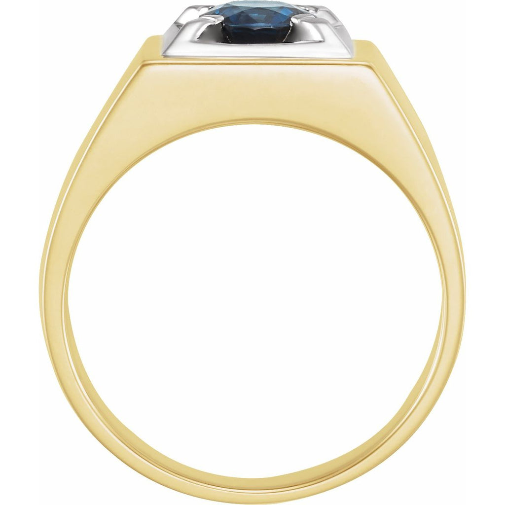Natural Blue Sapphire Illusion Ring in 14k white gold