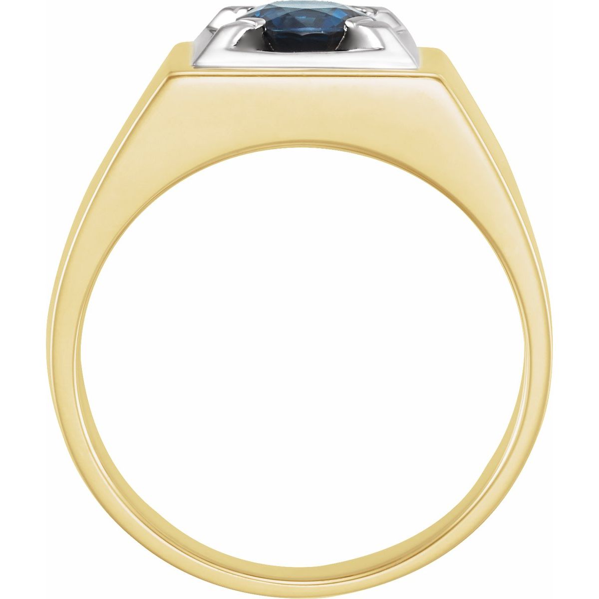 Natural Blue Sapphire Illusion Ring in 14k white gold