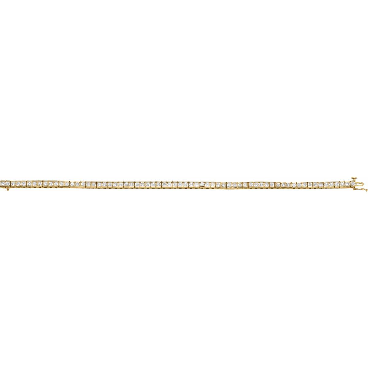 4 CTW Lab-Grown Diamond Line Bracelet in 14k yellow gold