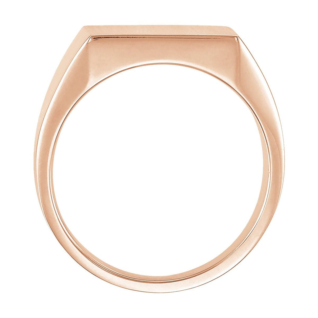 20 mm Square Signet Ring in 14k rose gold
