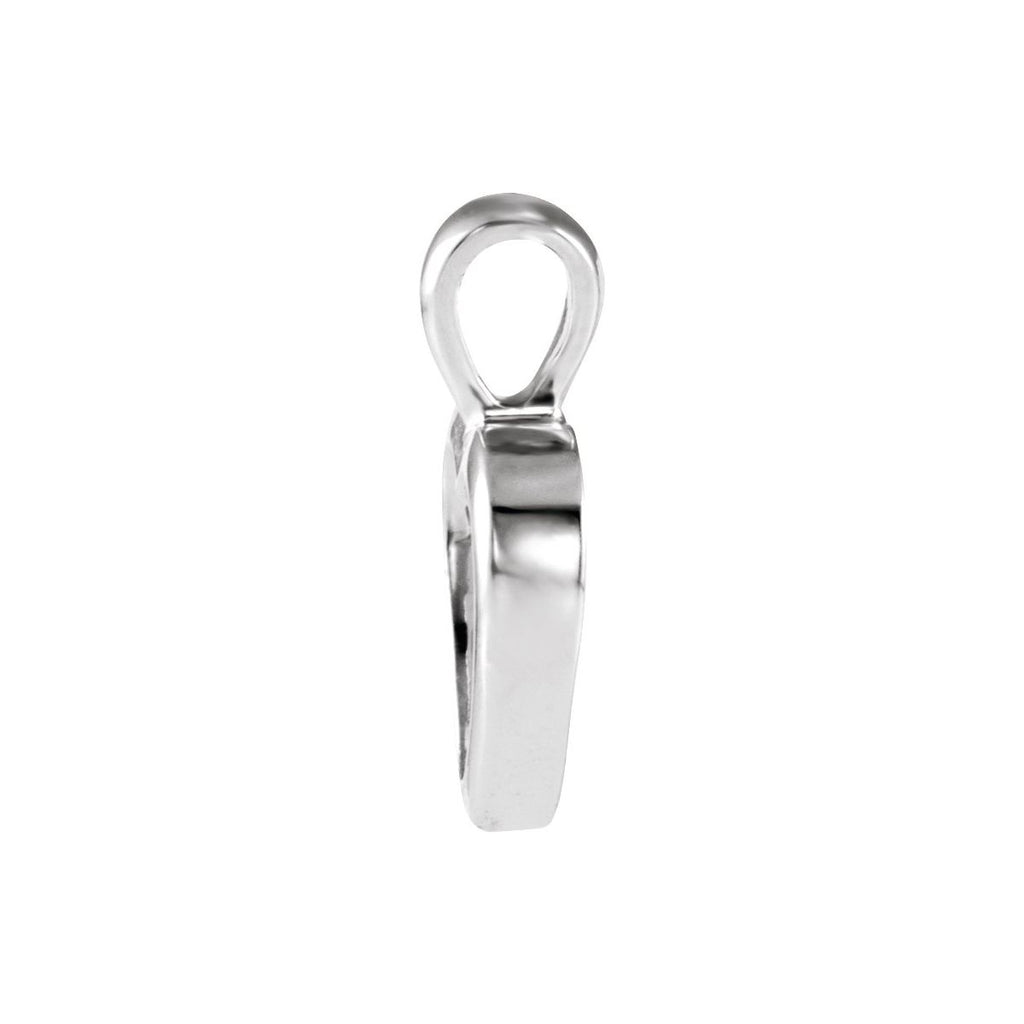 15x10 mm Open Heart Pendant in 14k white gold