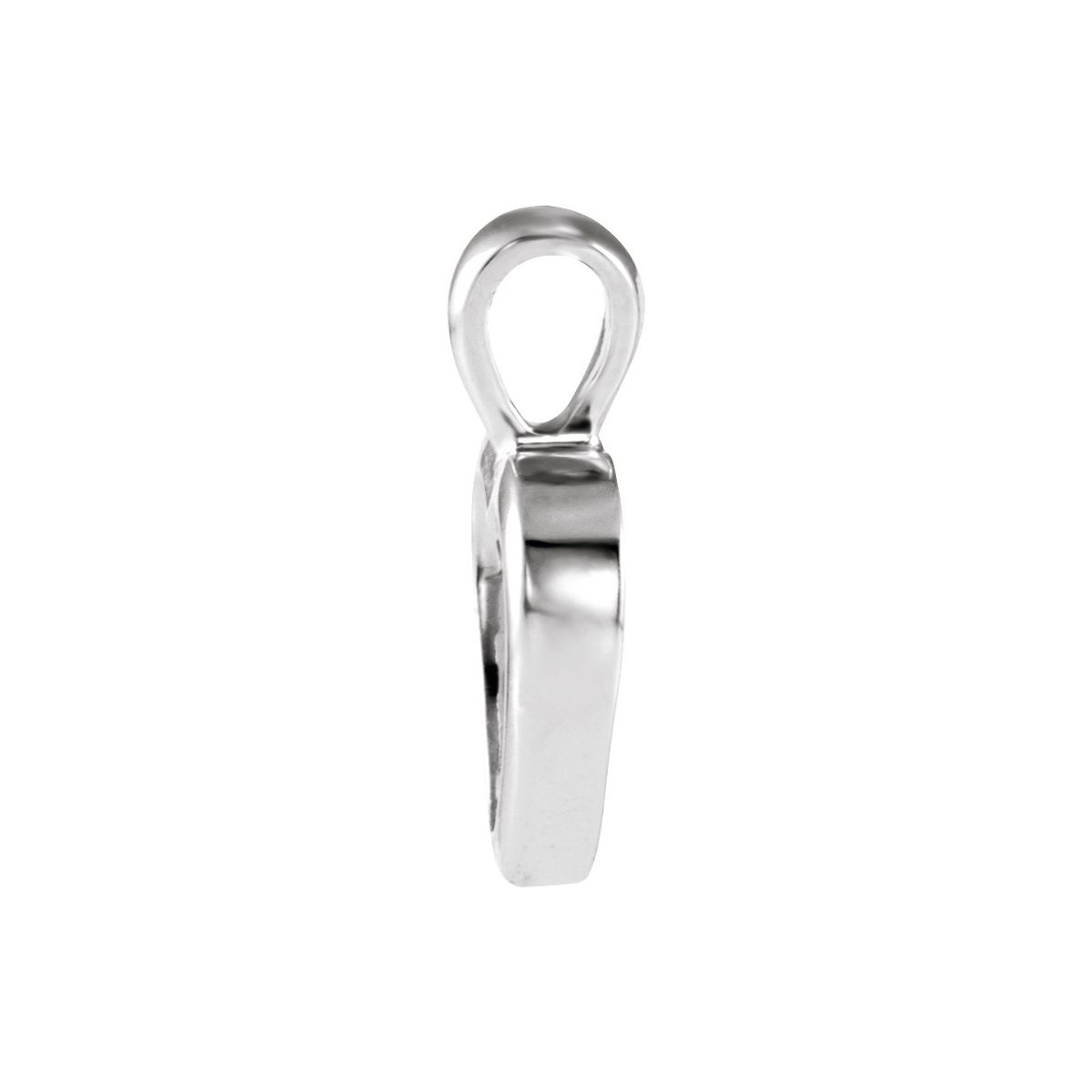 15x10 mm Open Heart Pendant in 14k white gold