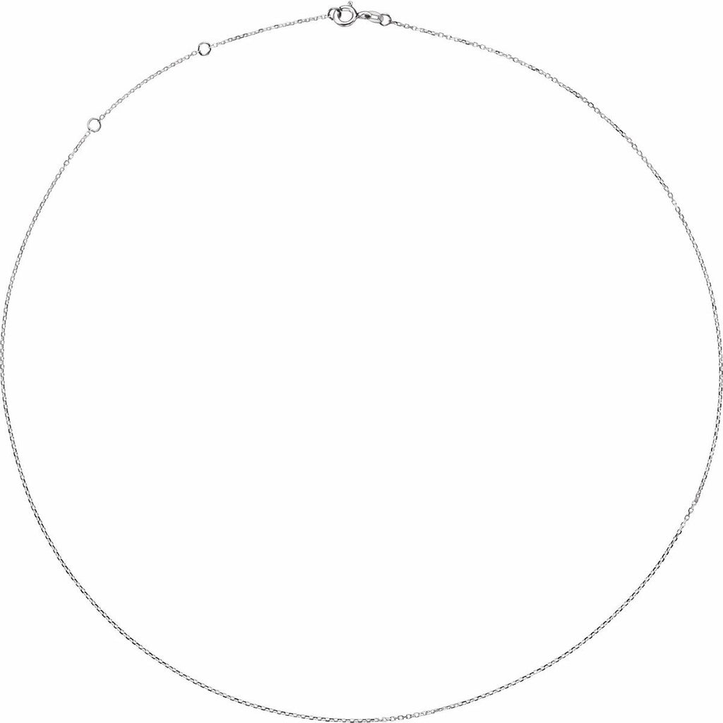 1 mm Adjustable Diamond-Cut Cable Chain in 14k white gold