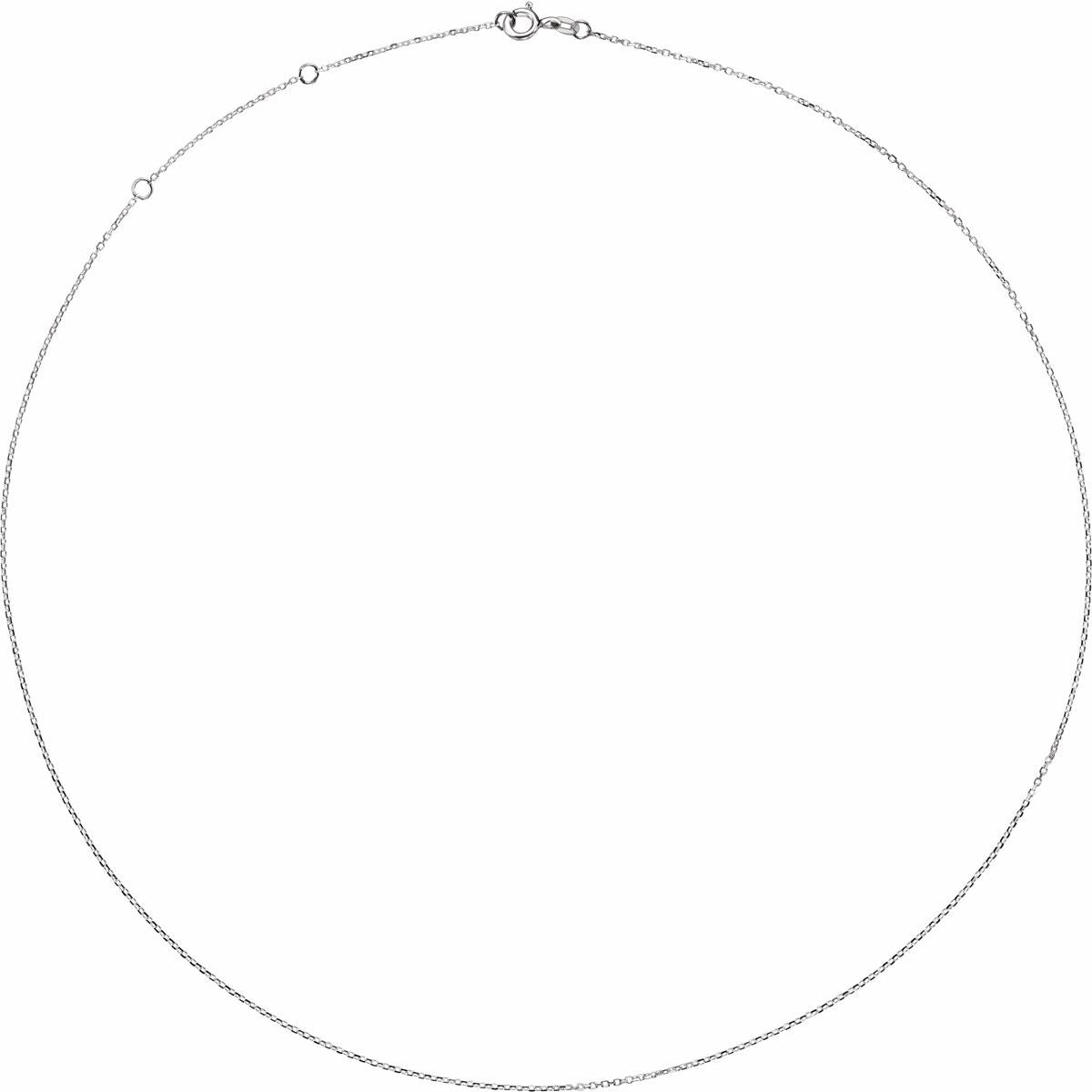 1 mm Adjustable Diamond-Cut Cable Chain in 14k white gold