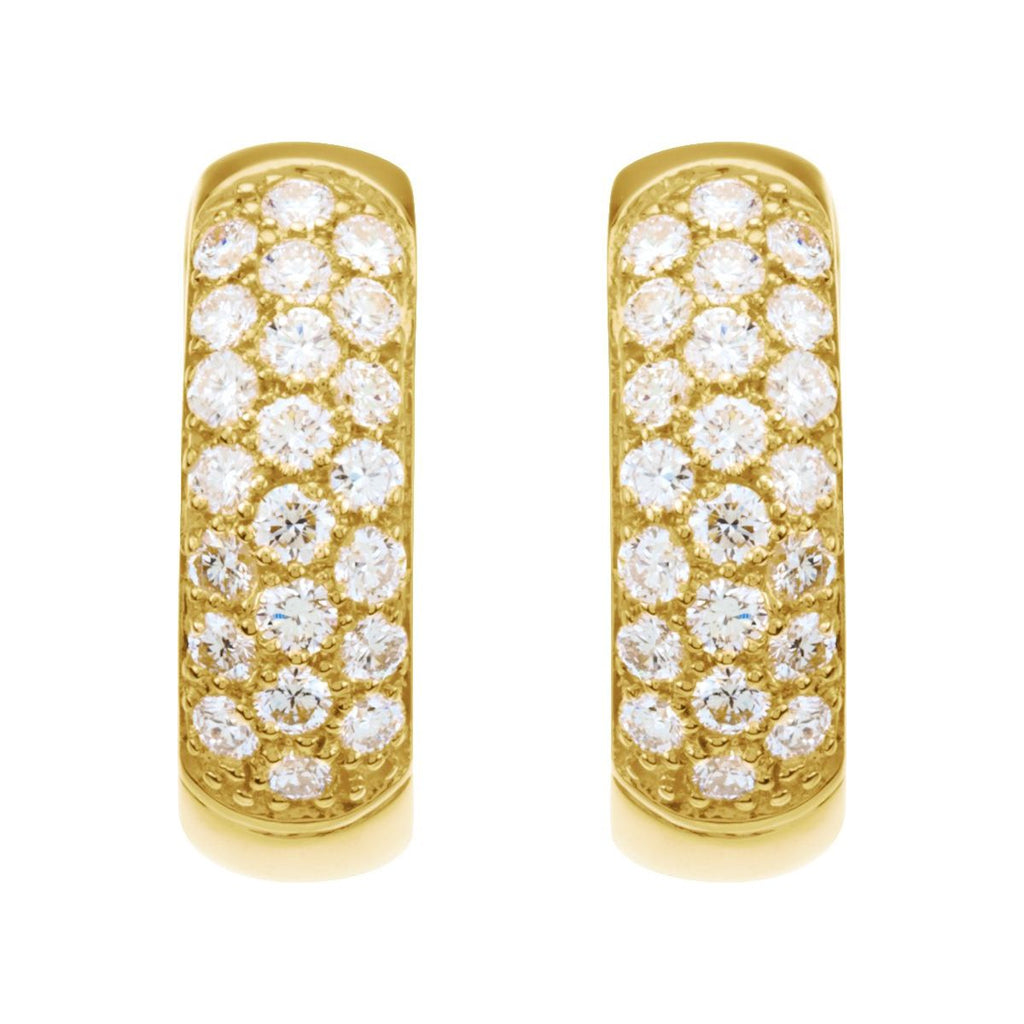 7/8 CTW Lab-Grown Diamond Hoop Earrings in 14k yellow gold