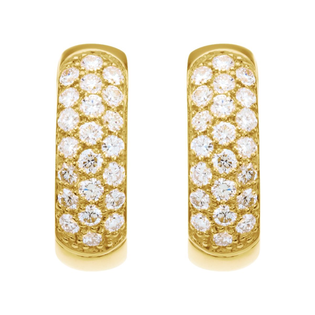 7/8 CTW Lab-Grown Diamond Hoop Earrings in 14k yellow gold