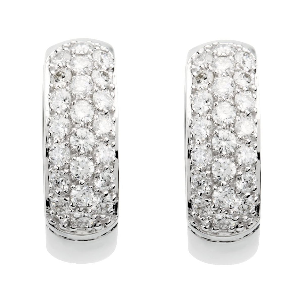 7/8 CTW Lab-Grown Diamond Hoop Earrings in 14k white gold