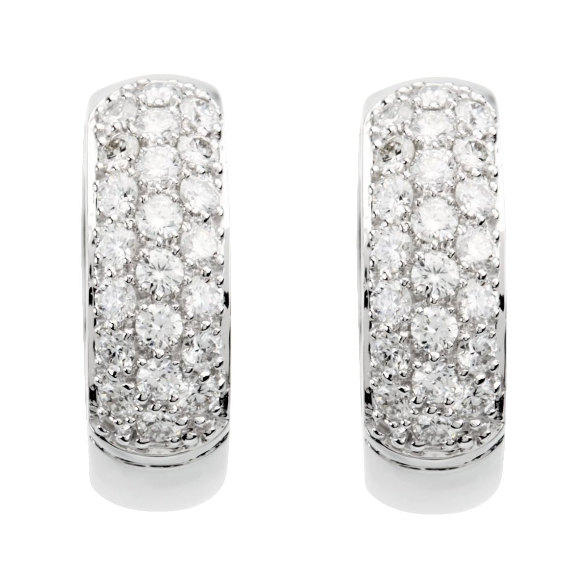 7/8 CTW Lab-Grown Diamond Hoop Earrings in 14k white gold