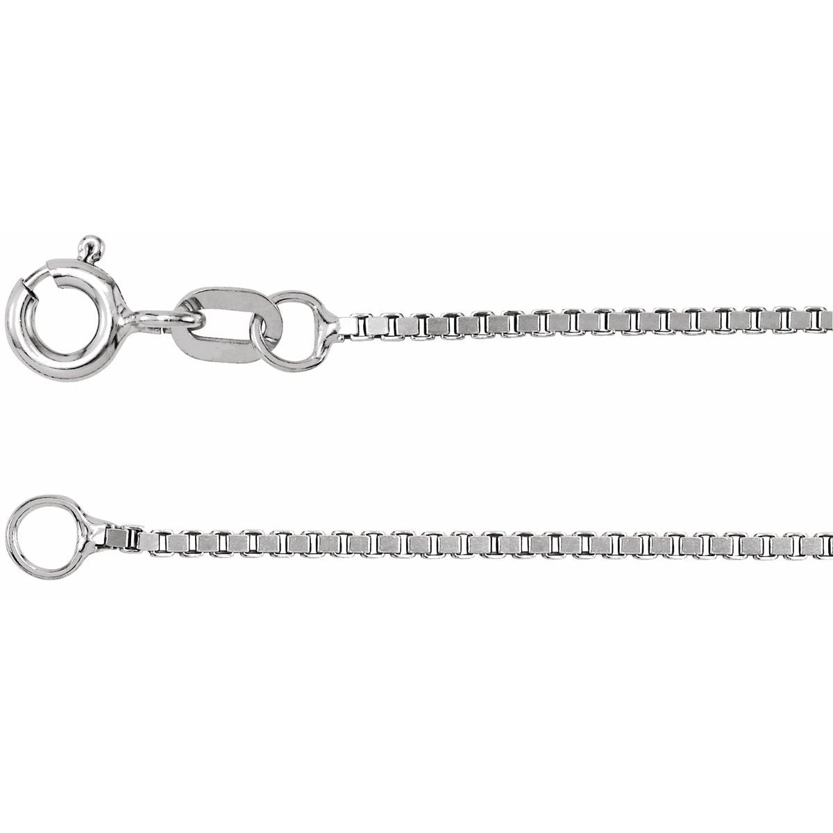 1.2 mm Box Chain in 14k white gold