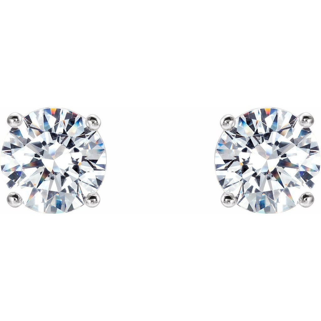 1 1/2 CTW Lab-Grown Diamond 4-Prong Stud Earrings in 14k white gold
