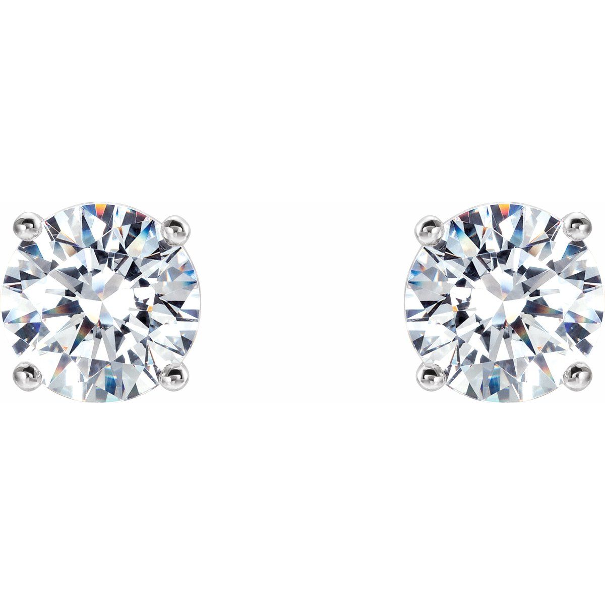 1 1/2 CTW Lab-Grown Diamond 4-Prong Stud Earrings in 14k white gold