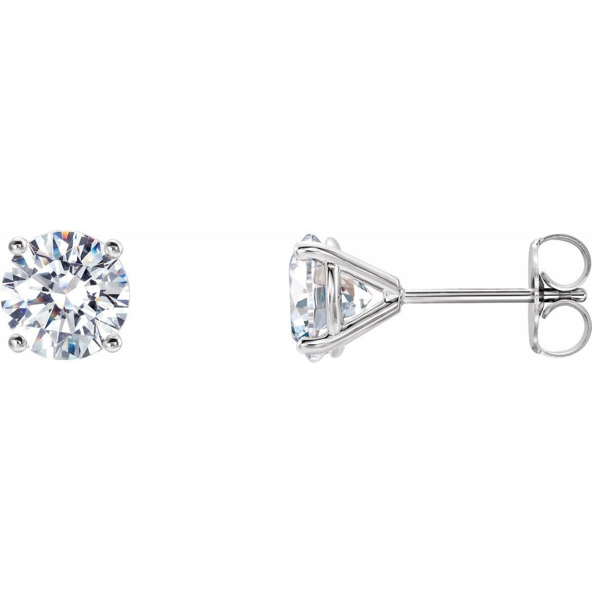 1 1/2 CTW Lab-Grown Diamond 4-Prong Stud Earrings in 14k white gold