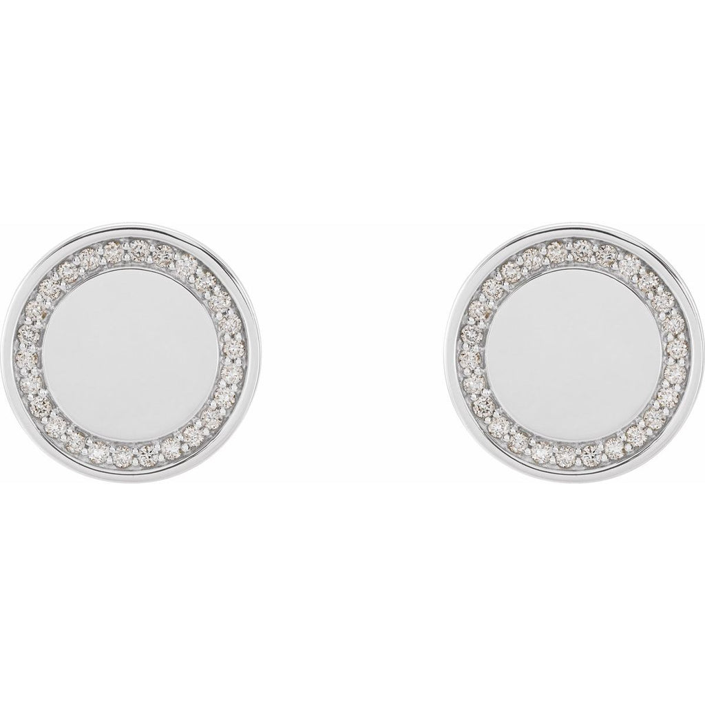 1/4 CTW Natural Diamond Engravable Earrings