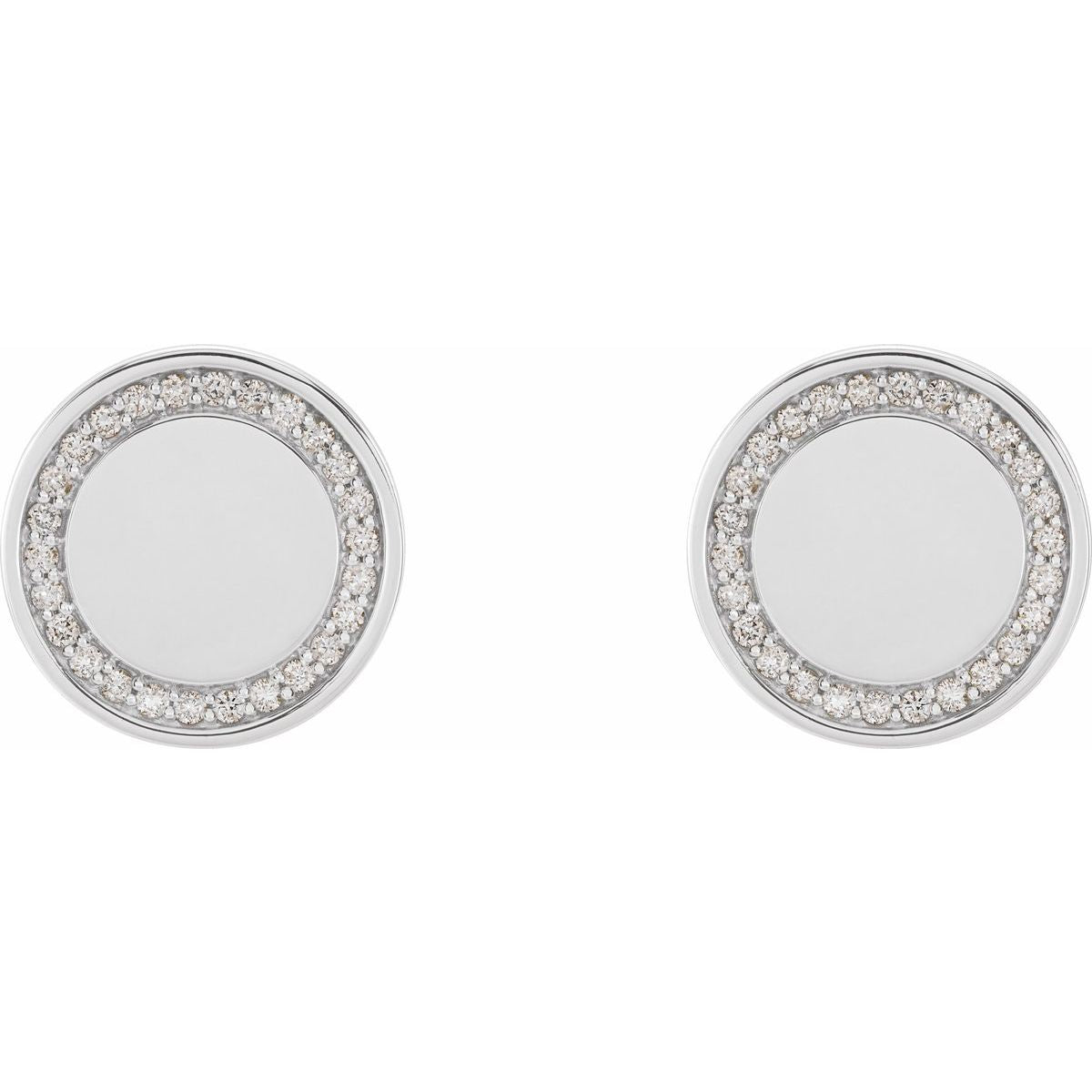 1/4 CTW Natural Diamond Engravable Earrings