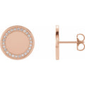 1/4 CTW Natural Diamond Engravable Earrings in 14k rose gold