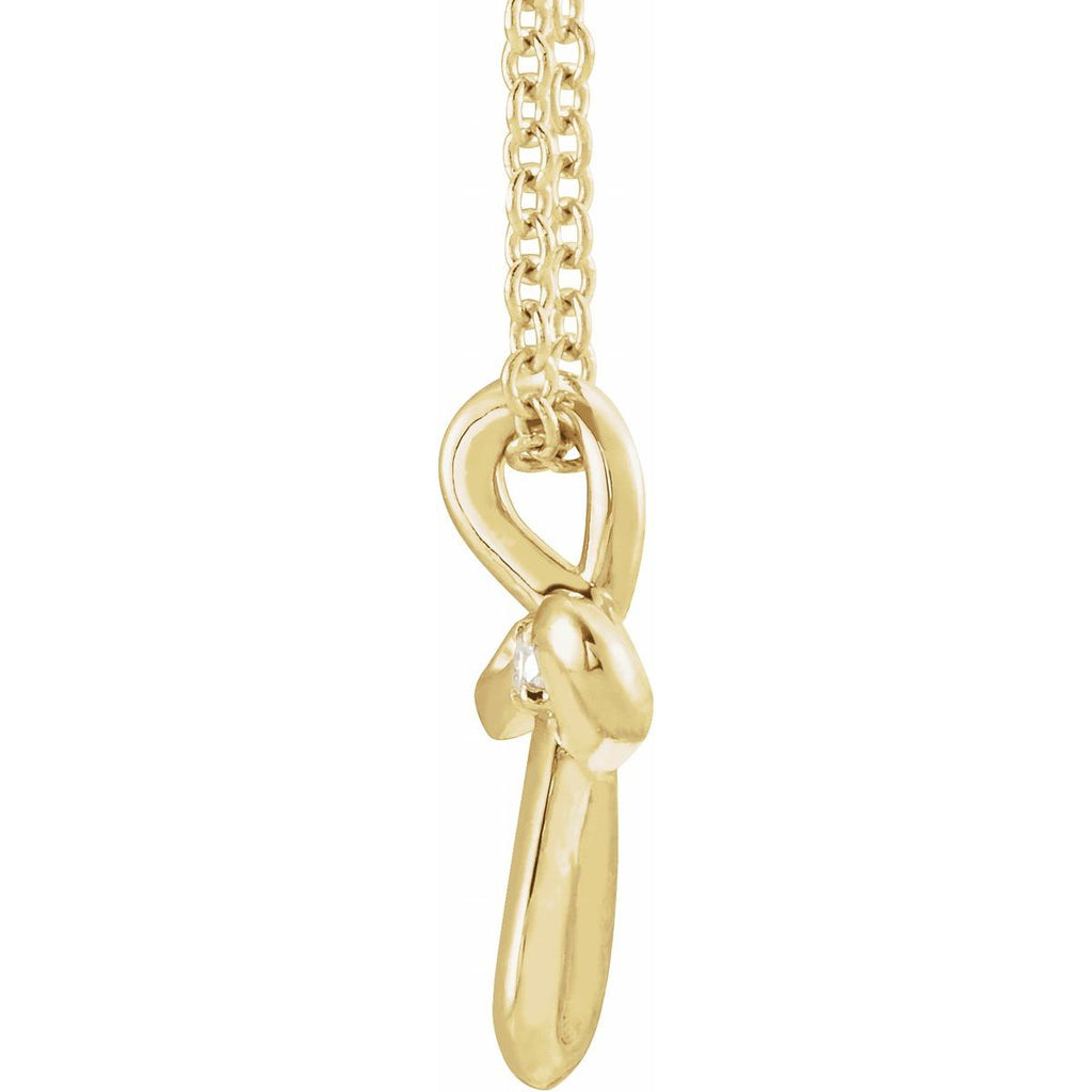 .015 CTW Natural Diamond Cross Necklace in 14k yellow gold