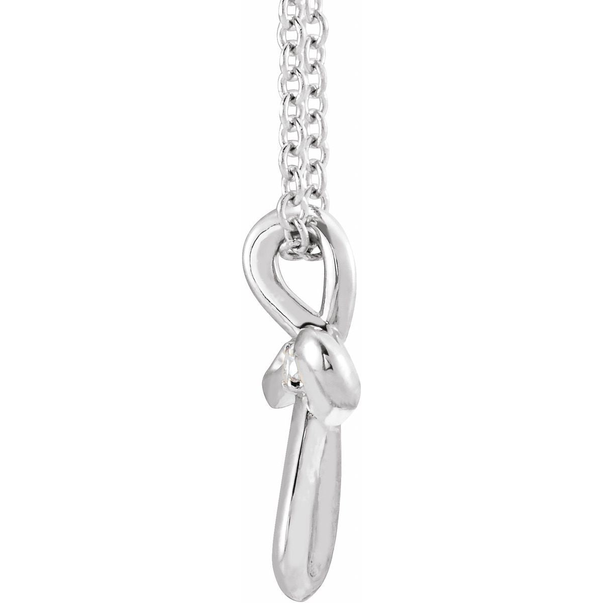 .015 CTW Natural Diamond Cross Necklace in 14k white gold