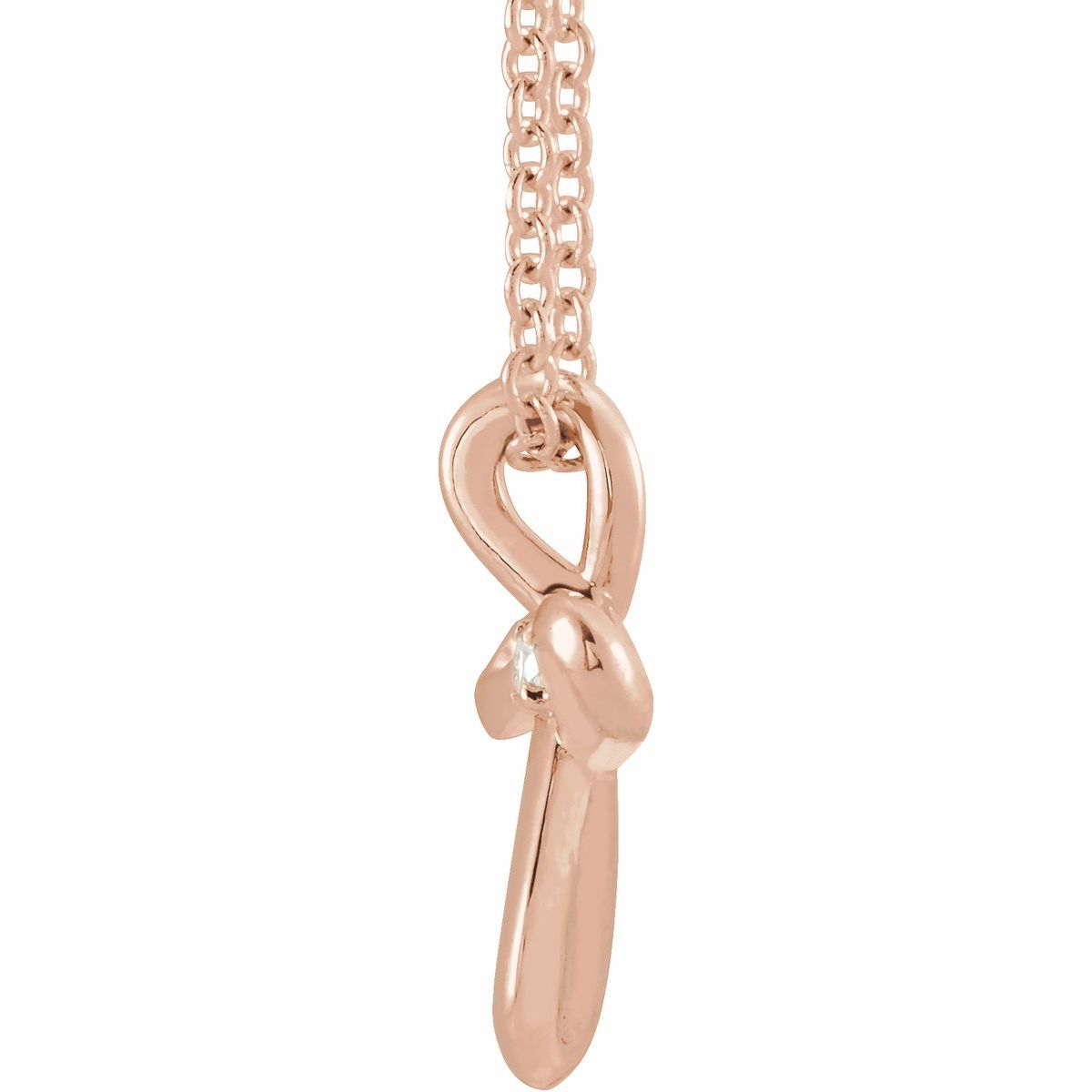 .015 CTW Natural Diamond Cross Necklace in 14k rose gold