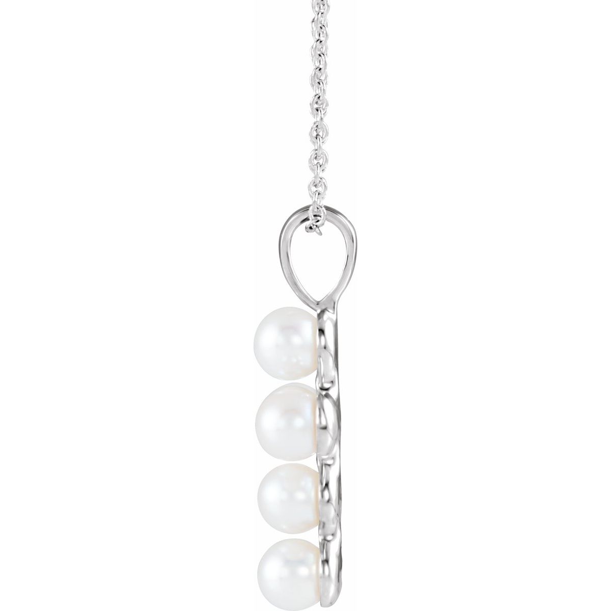 Cultured White Freshwater Pearl Cross Necklace