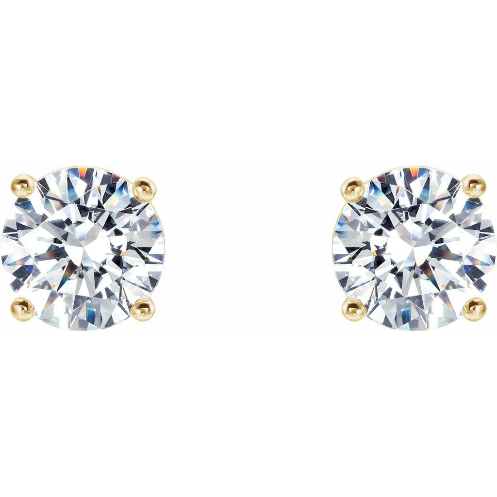 1 1/2 CTW Lab-Grown Diamond 4-Prong Stud Earrings in 14k yellow gold